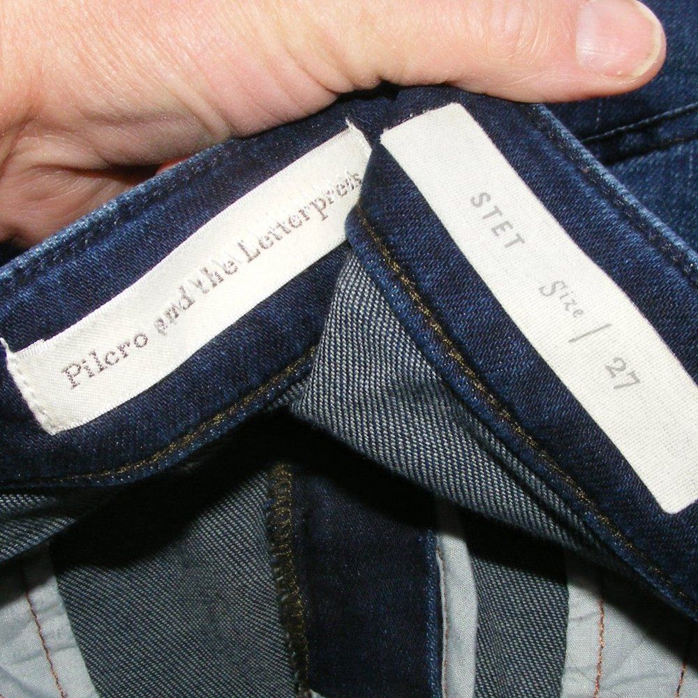 PILCRO/ANTHRO Jean Shorts, 27, Stet, Rolled Cuffs, Zipper fly, Pockets, Blue - Picture 9 of 11